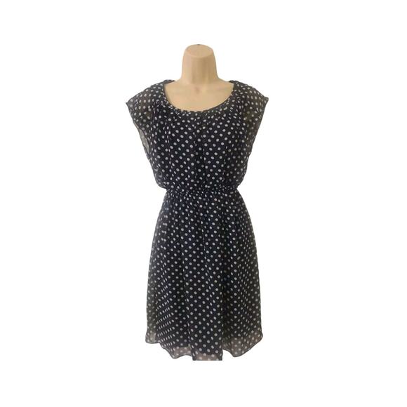 En Focus Studio Dresses & Skirts - Women's Dress Navy Polka Dot- Size 4 - Enfocus - Flowy And Beautiful